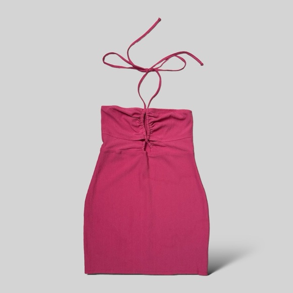 Pink Halter Mini Dress - Picture 1 of 3